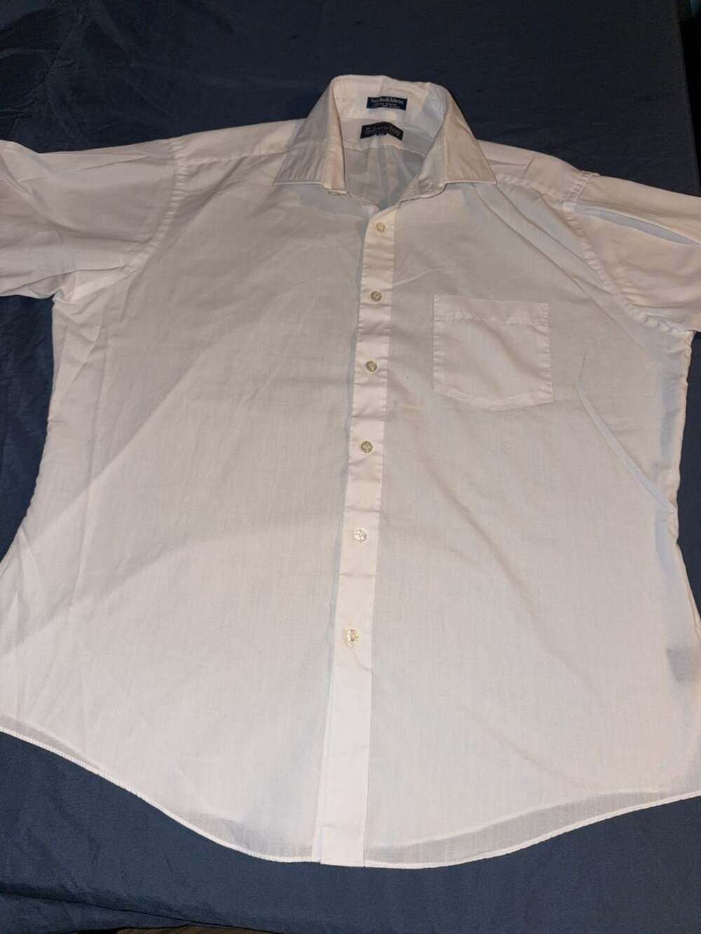 Botany 500 Vintage White Short Sleeve Dress Shirt Size 16.5